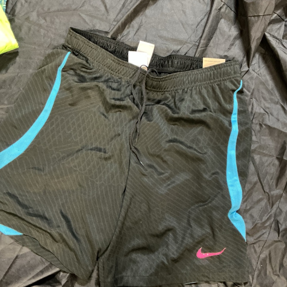 Nike Black Shorts with Pink and Blue Details